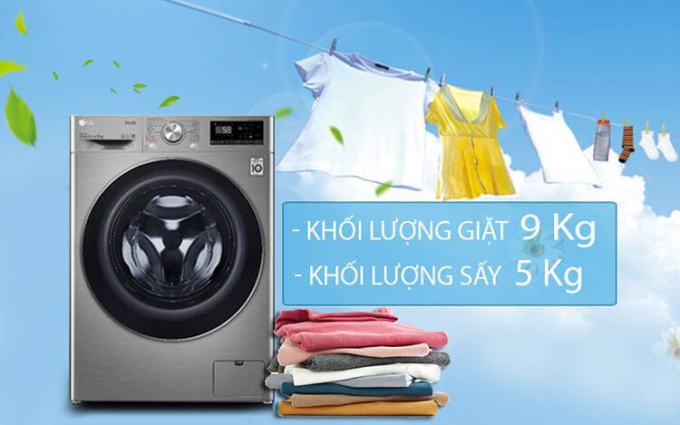 Máy Giặt Sấy LG Inverter 9 Kg FV1409G4V 2