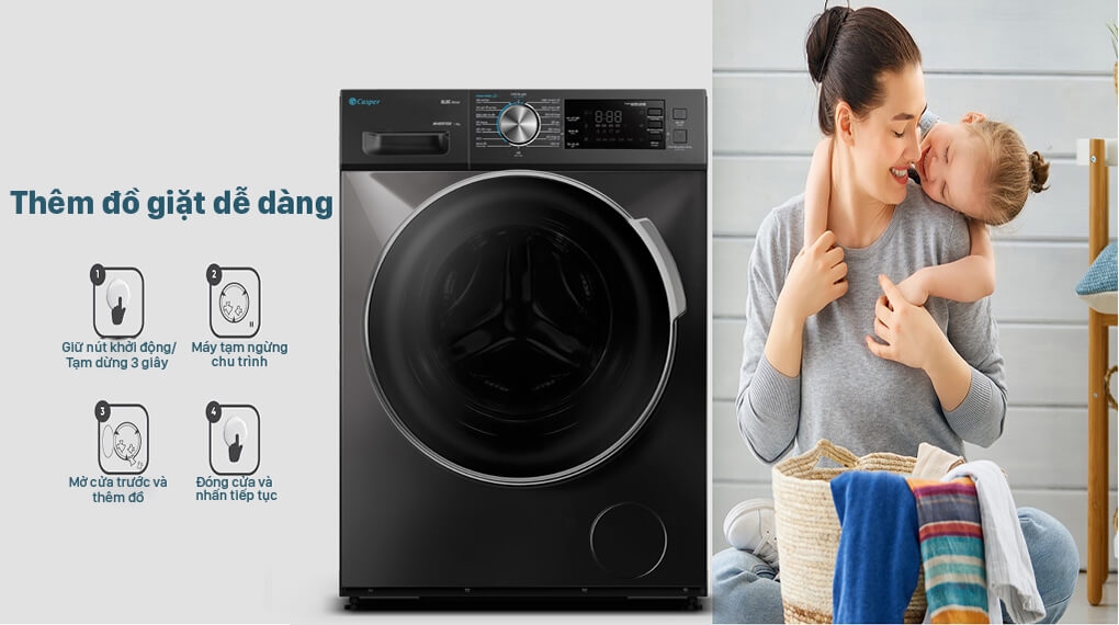 Máy Giặt Inverter Casper 8.5Kg WF-85I140BGB7