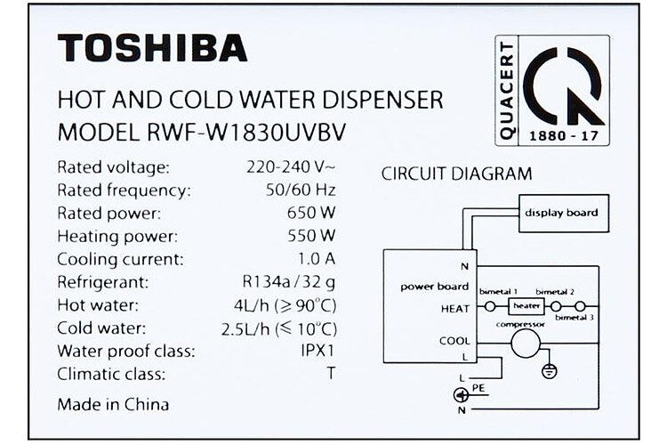 Cây nước nóng lạnh Toshiba RWF-W1830UVBV(T) 2
