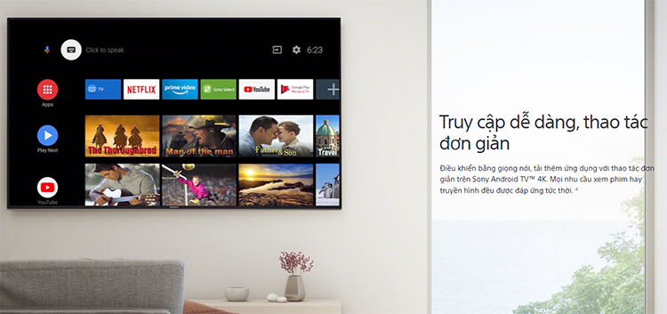 Android Tivi Sony 4K 49 Inch KD-49X7400H 9