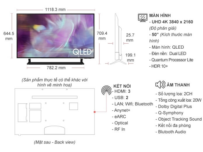Smart Tivi QLED Samsung 4K 50 inch QA50Q60A Mới 2021