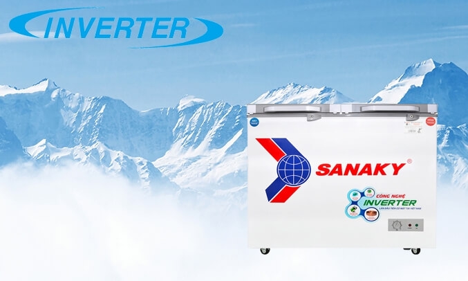 Tủ Đông Kính Cường Lực Inverter Sanaky VH-3699W4K (260L) 3