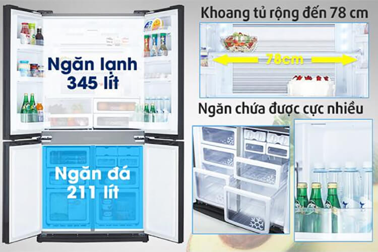 Tủ Lạnh Sharp Inverter 556L SJ-FX631V-SL 2