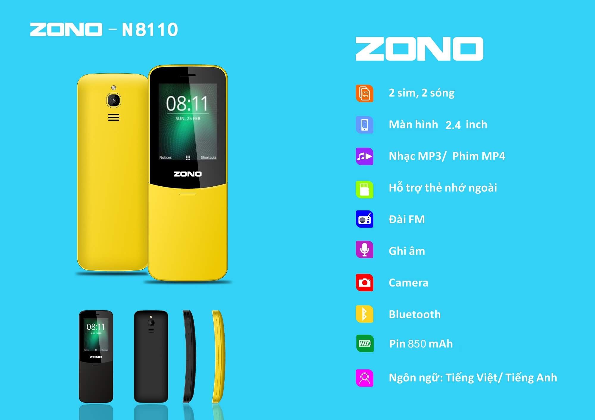 Điện Thoại Di Động GSM Zono N8110 2.4inch 1