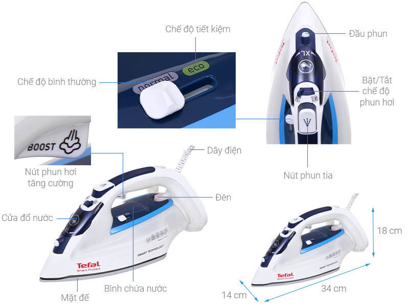 Bàn Ủi Hơi Nước Tefal FV4980E0