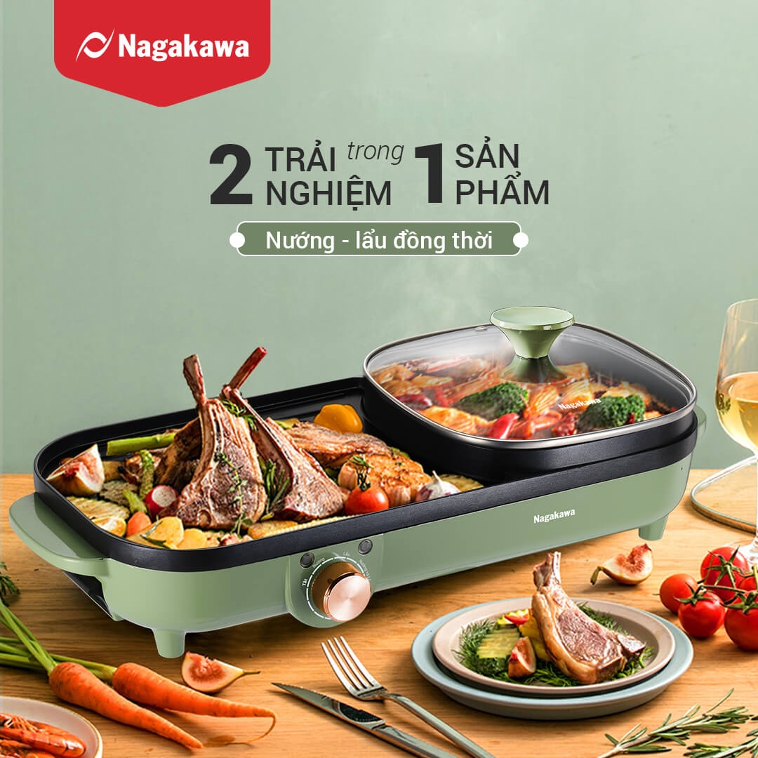 Bếp lẩu nướng điện đa năng Nagakawa NAG3104 3