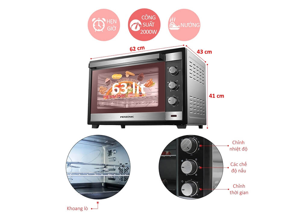 Lò Nướng Pensonic PEO-6300G - 63L