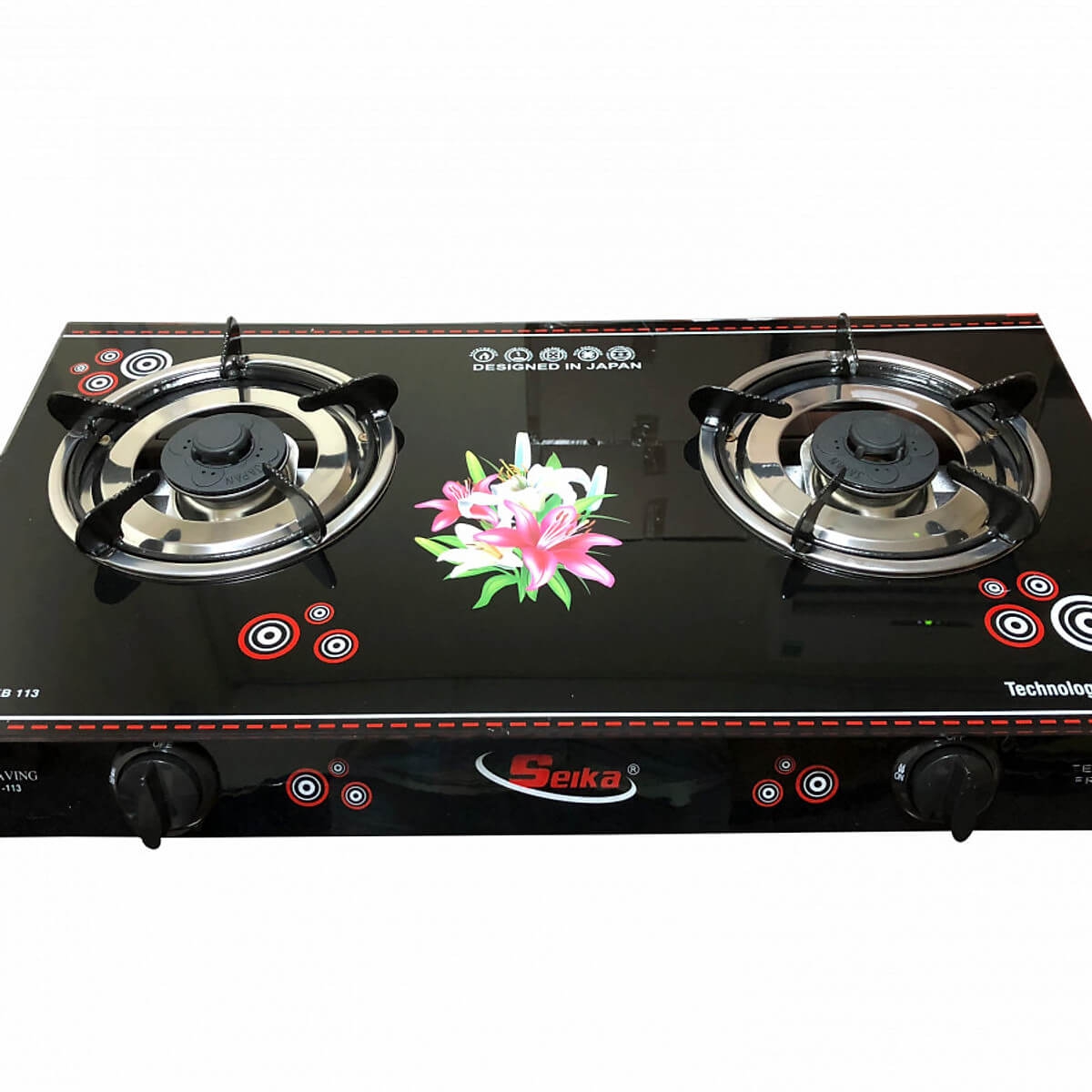 Bếp Gas Đôi Mặt Kính Seika Sen Nhôm SKB113