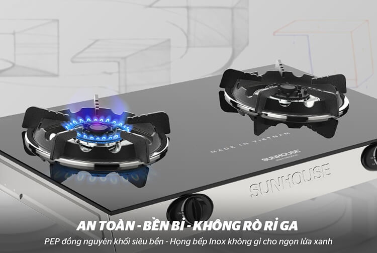 Bếp Gas Dương Kính Sunhouse SHB2201-EC 3