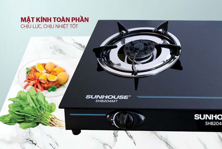 Bếp Gas Dương Mặt Kính Sunhouse SHB204MT 2