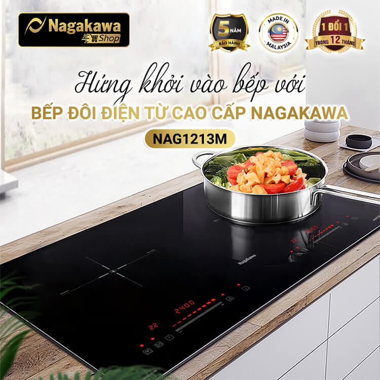 Bếp Đôi Điện Từ Inverter Nagakawa NAG1213M 9