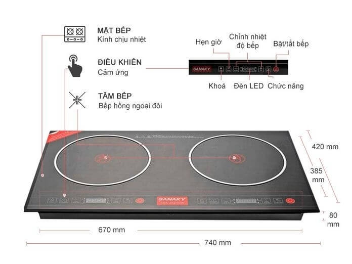 Bếp Hồng Ngoại Đôi Sanaky SNK - 202HGW