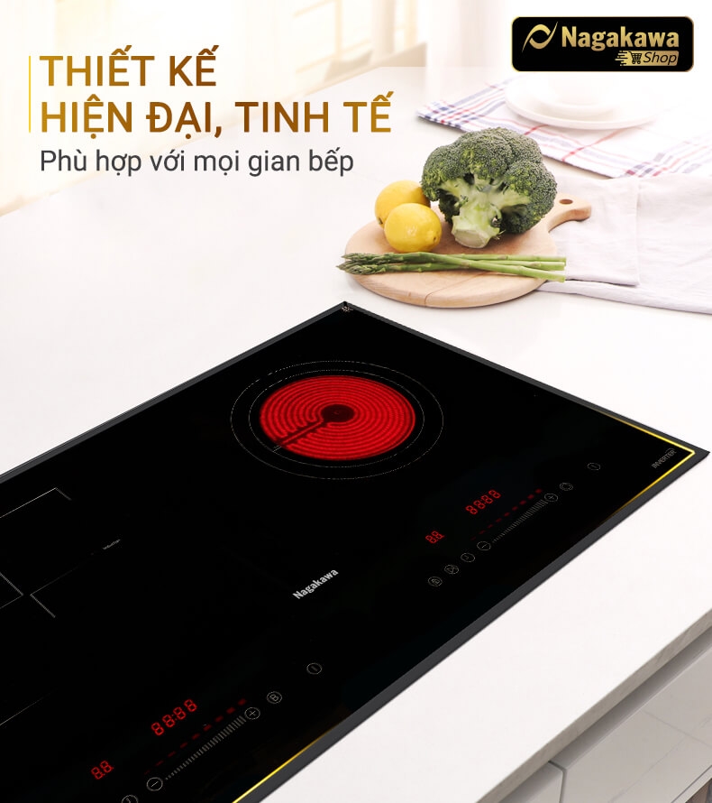 Bếp Âm Đôi Từ Hồng Ngoại Premium Nagakawa NAG1252M