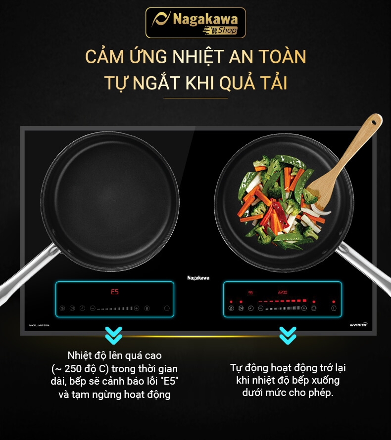 Bếp Âm Đôi Từ Hồng Ngoại Premium Nagakawa NAG1252M