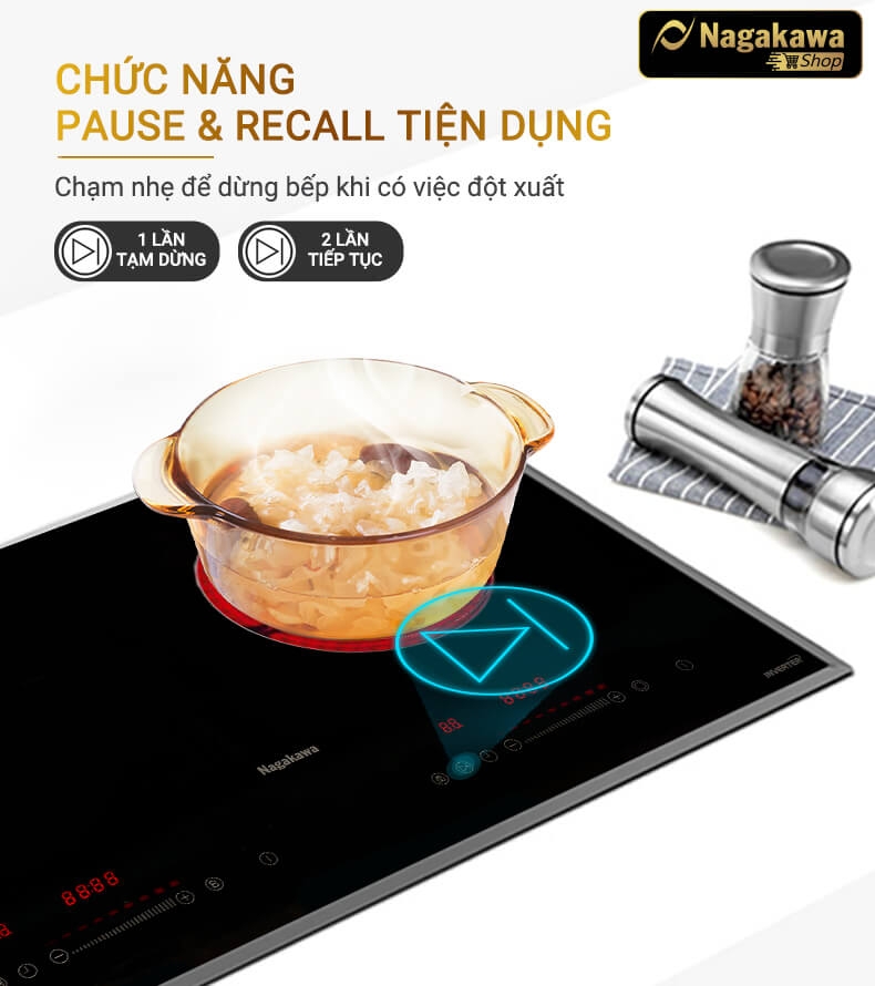 Bếp Âm Đôi Từ Hồng Ngoại Premium Nagakawa NAG1252M