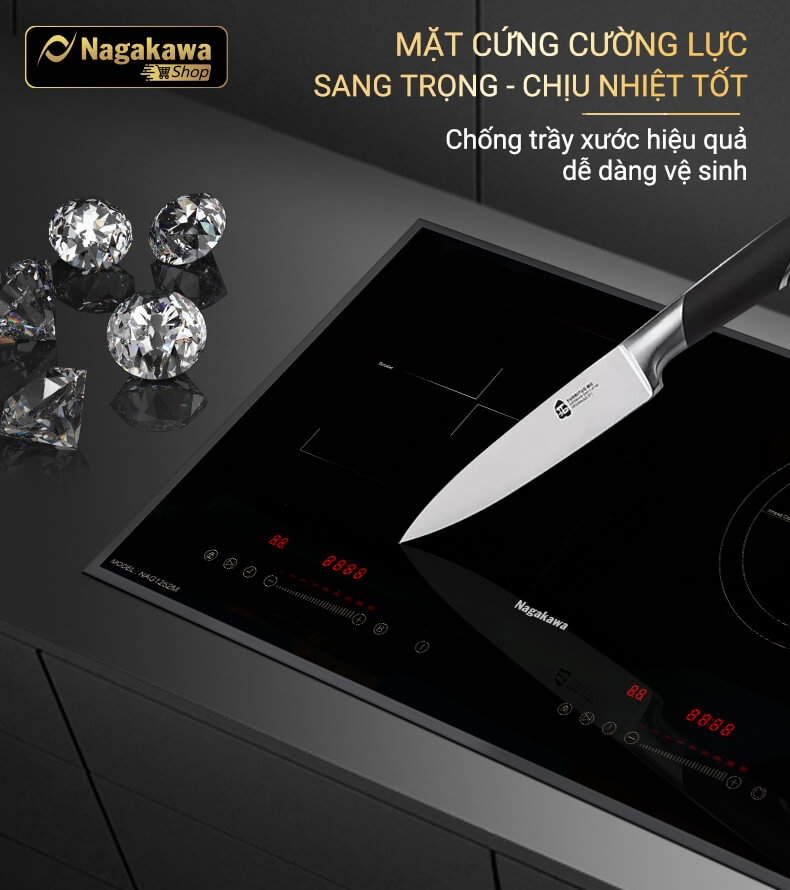 Bếp Âm Đôi Từ Hồng Ngoại Premium Nagakawa NAG1252M