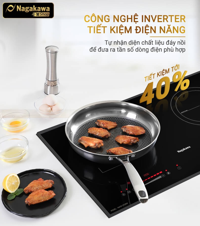 Bếp Âm Đôi Từ Hồng Ngoại Premium Nagakawa NAG1252M