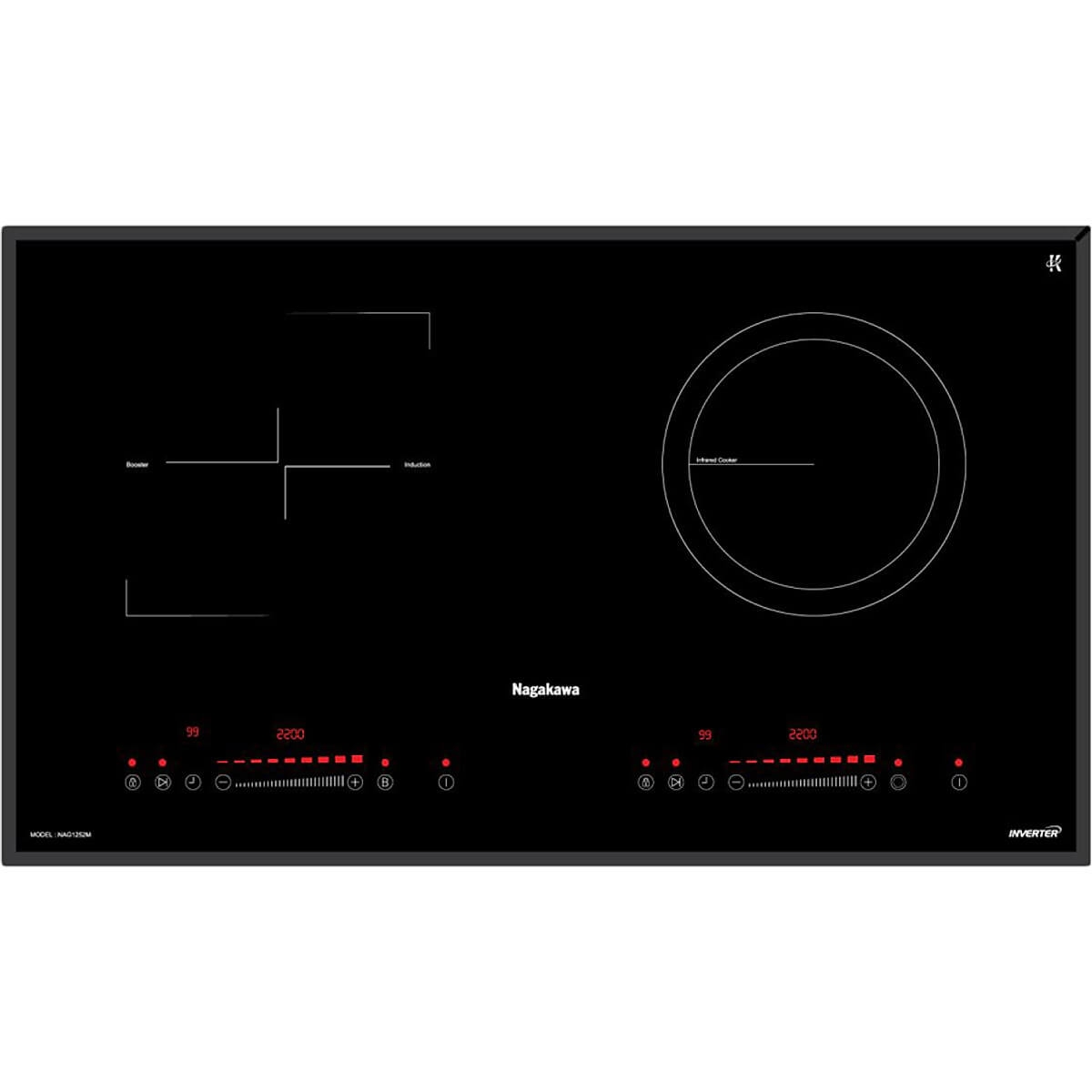 Bếp Đôi Điện Từ Hồng Ngoại Nagakawa NAG1252M