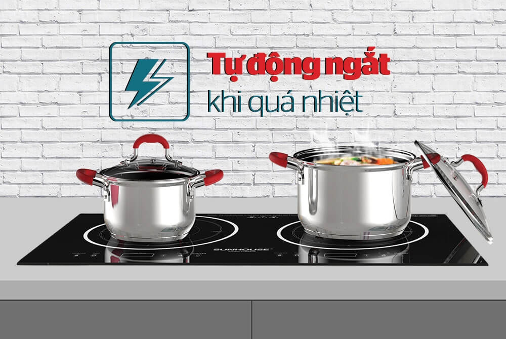 Bếp Đôi Điện Từ Hồng Ngoại Sunhouse SHB8609 (3600W) 4