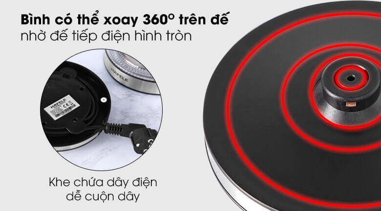 Ấm Đun Nước Mặt Kính Hafele T-602C (1.7 Lít) 4