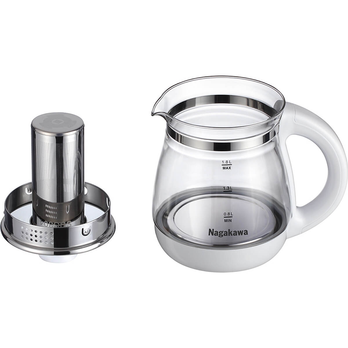 Ấm Siêu Tốc Thuỷ Tinh Đa Năng Nagakawa NAG0316