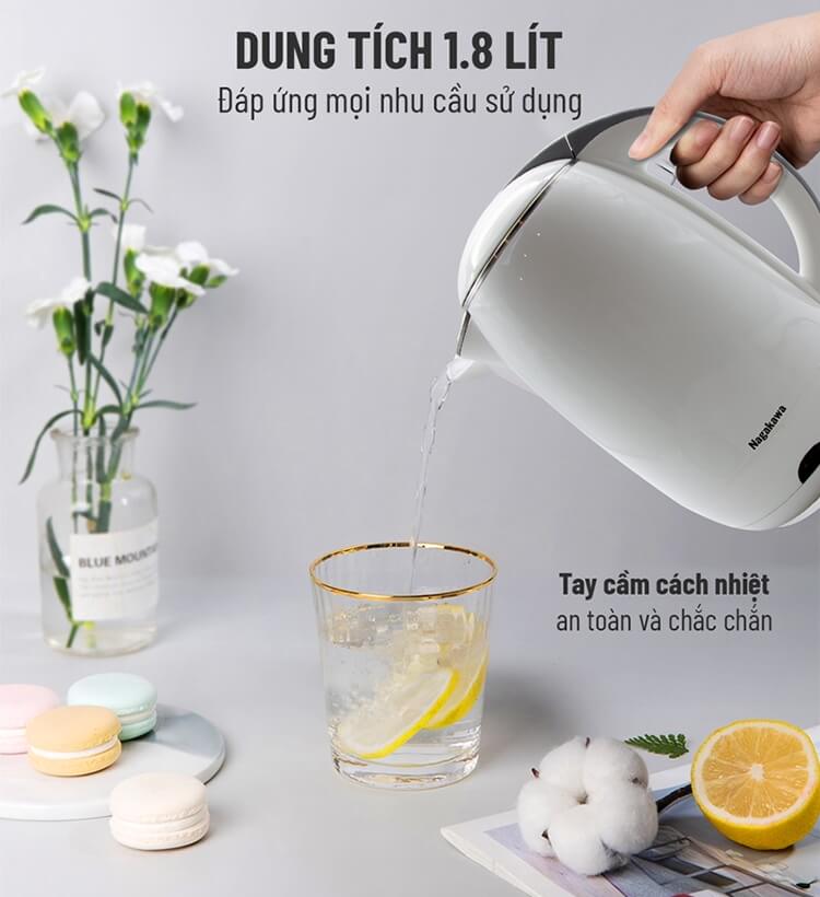 Ấm Đun Siêu Tốc 2 Lớp Nagakawa NAG0314 (1.8 Lít) 3