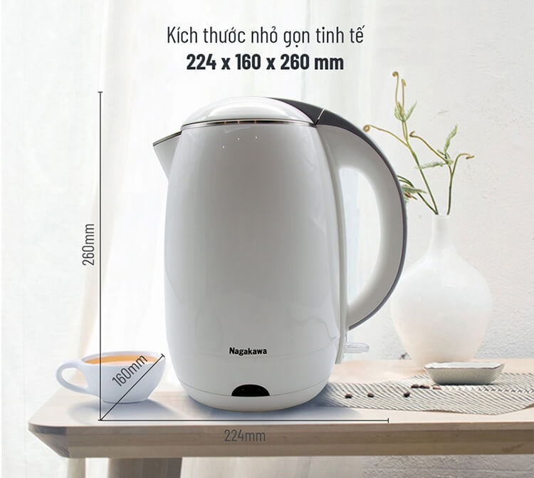 Ấm Đun Siêu Tốc 2 Lớp Nagakawa NAG0314 (1.8 Lít) 4