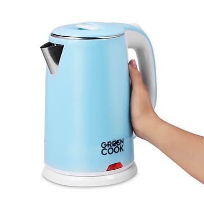 Bình (Ấm) Đun Inox 304 Cao Cấp 2 Lớp Chống Bỏng 1,7L Green Cook - GCEK-17S15D