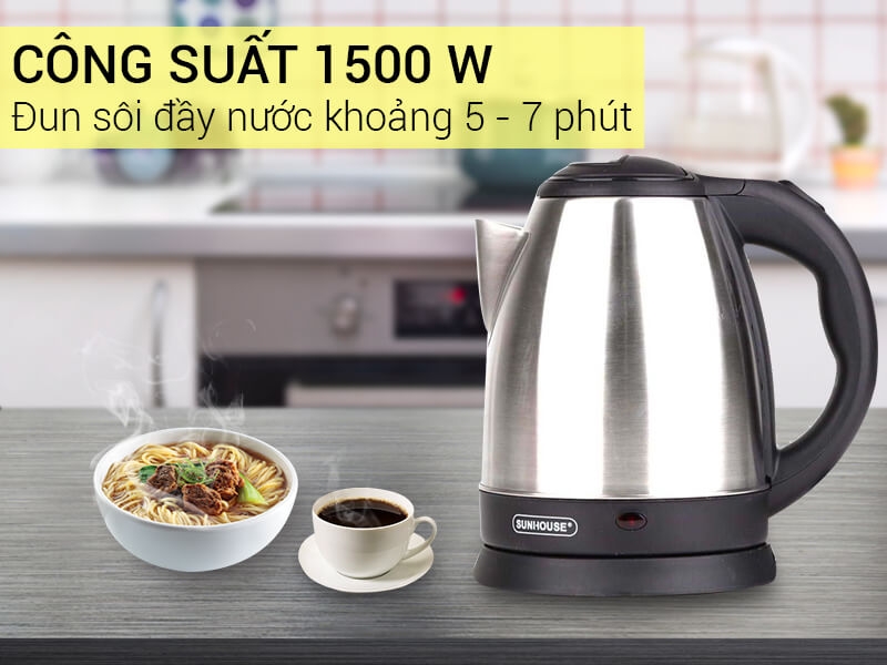 Ấm Siêu Tốc Inox Sunhouse SHD1182 4