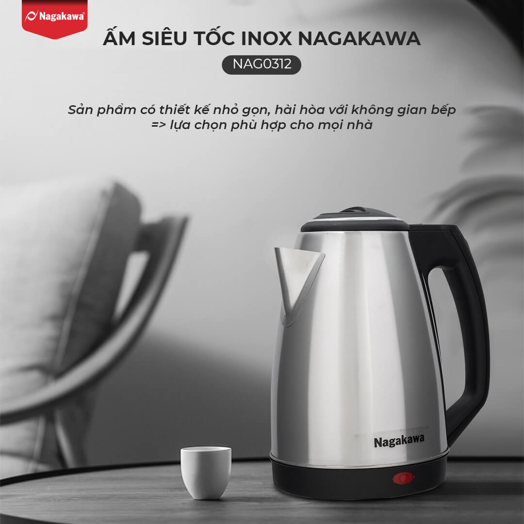 Ấm Siêu Tốc Nagakawa NAG0312 (1.8 Lít) 1