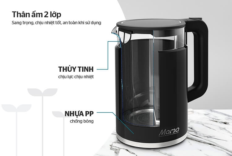 Ấm Siêu Tốc Thủy Tinh Sunhouse SHD1330 (1.7 Lít) 2