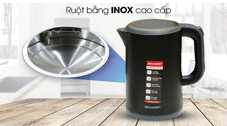 Ấm Đun Siêu Tốc Sharp 1.7 Lít EKJ-17EVPS-BK 3