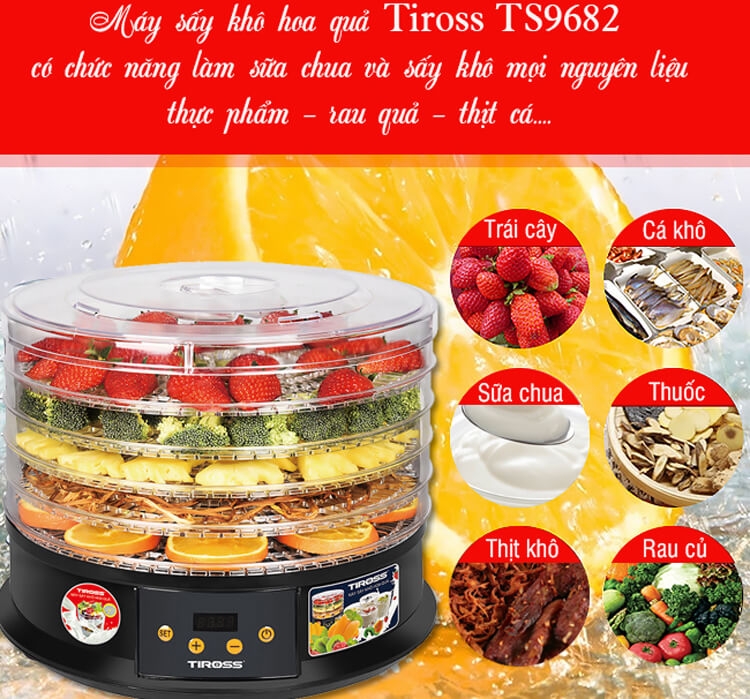 Máy Sấy Thực Phẩm - Làm Sữa Chua Tiross TS9682 1
