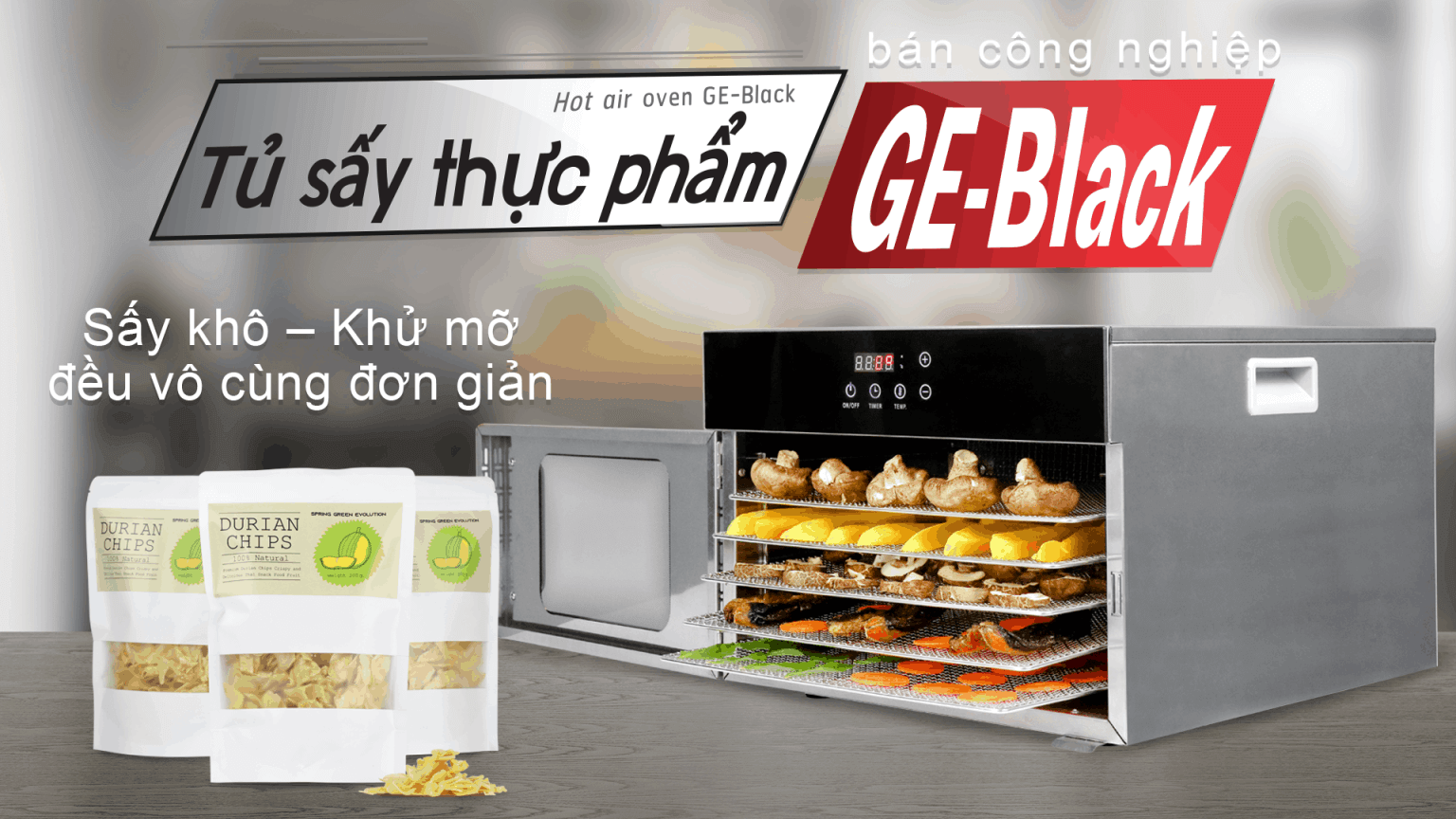 Máy Sấy Thực Phẩm Thế Hệ Mới GE Black 12 Khay 1