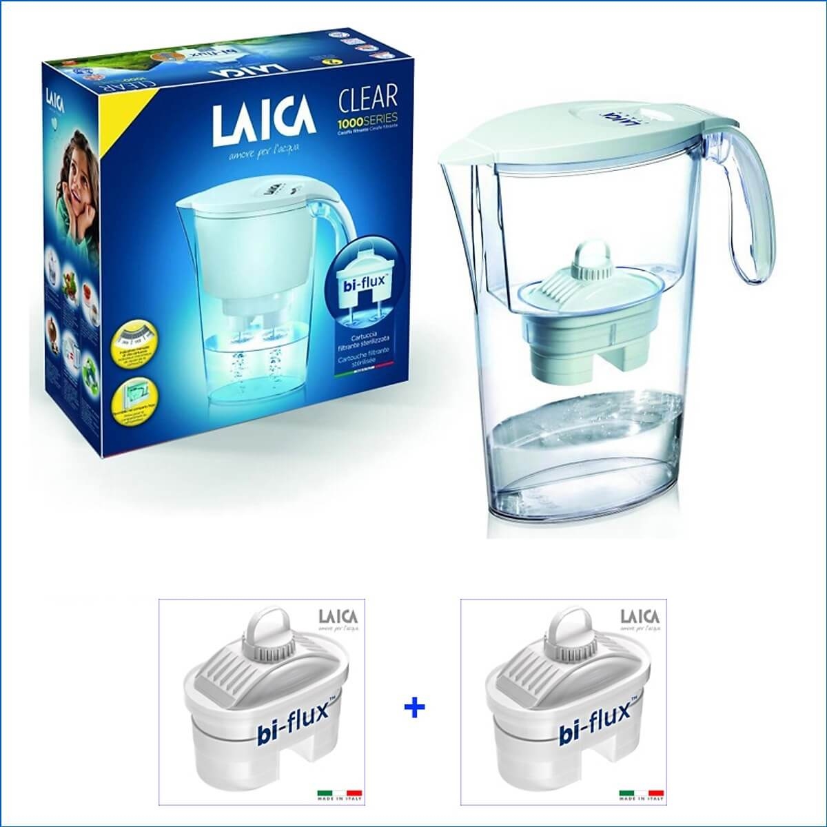 Combo Bình Lọc Nước Laica J11A Trắng Và 02 Lõi Lọc Nước