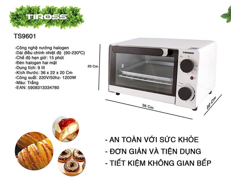 Lò Nướng Halogen Tiross TS9601 - 9L 2