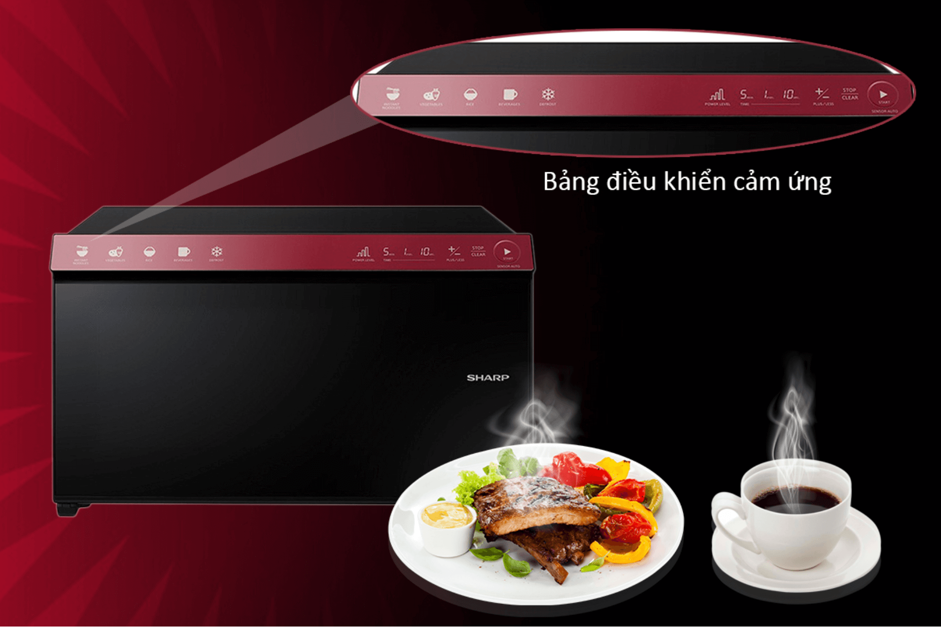 Lò Vi Sóng Điện Tử Sharp R-29D2(R)VN - 22L 5