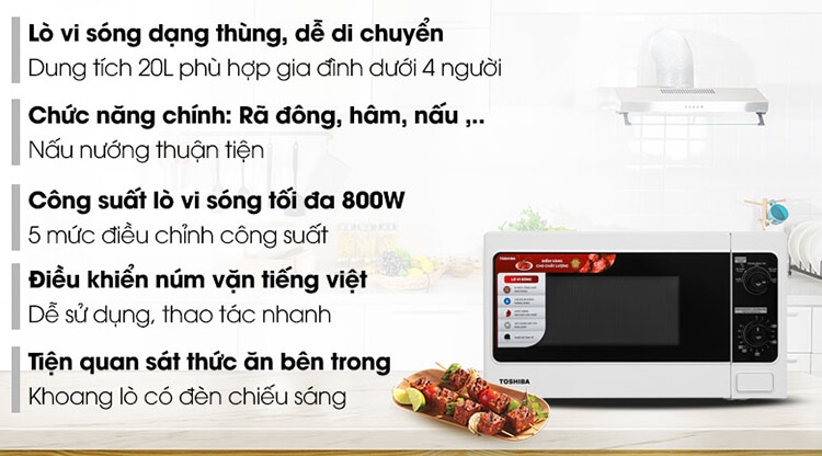 Lò Vi Sóng TOSHIBA ER-SM20(W1)VN 8