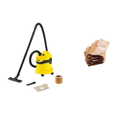 Combo Máy Hút Bụi Khô Và Ướt Cao Cấp Karcher WD 2 Cartridge Filter Và Túi Lọc Bụi