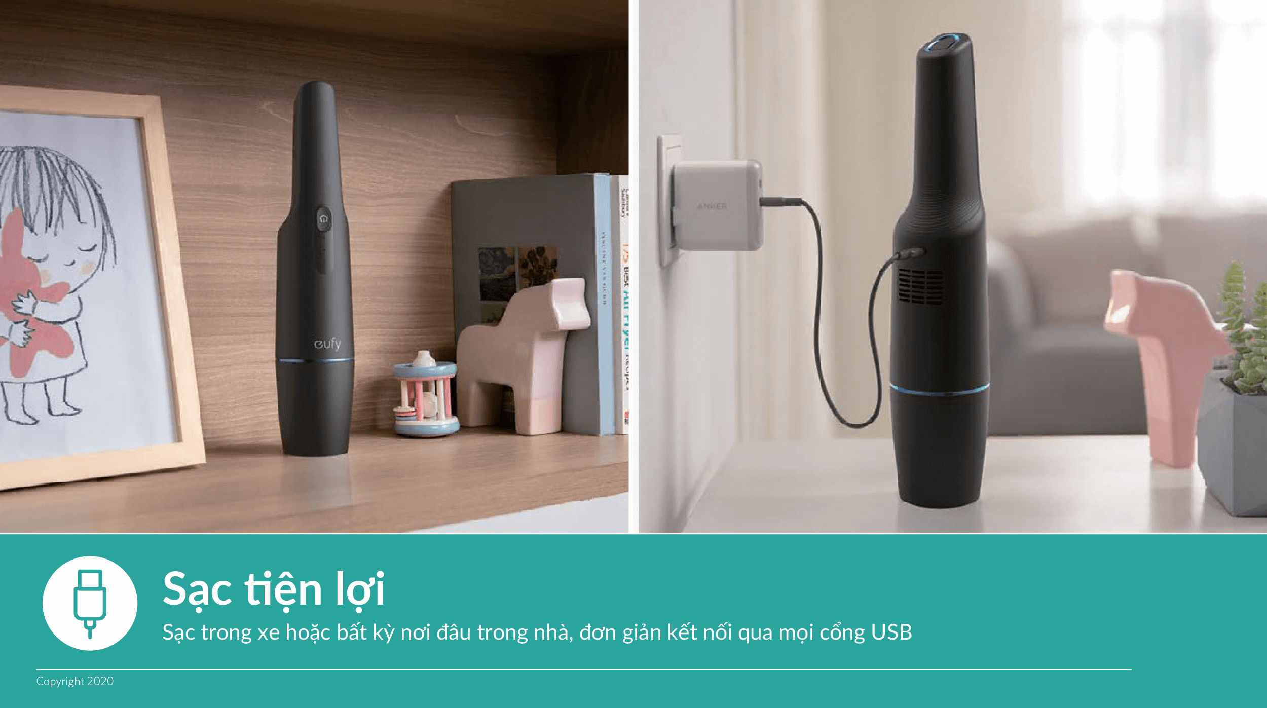 Máy Hút Bụi cầm tay HomeVac H11 - T2520 - Hàng Chính Hãng Máy Hút Bụi Cầm Tay Eufy HomeVac H11 Pure - T2520 3