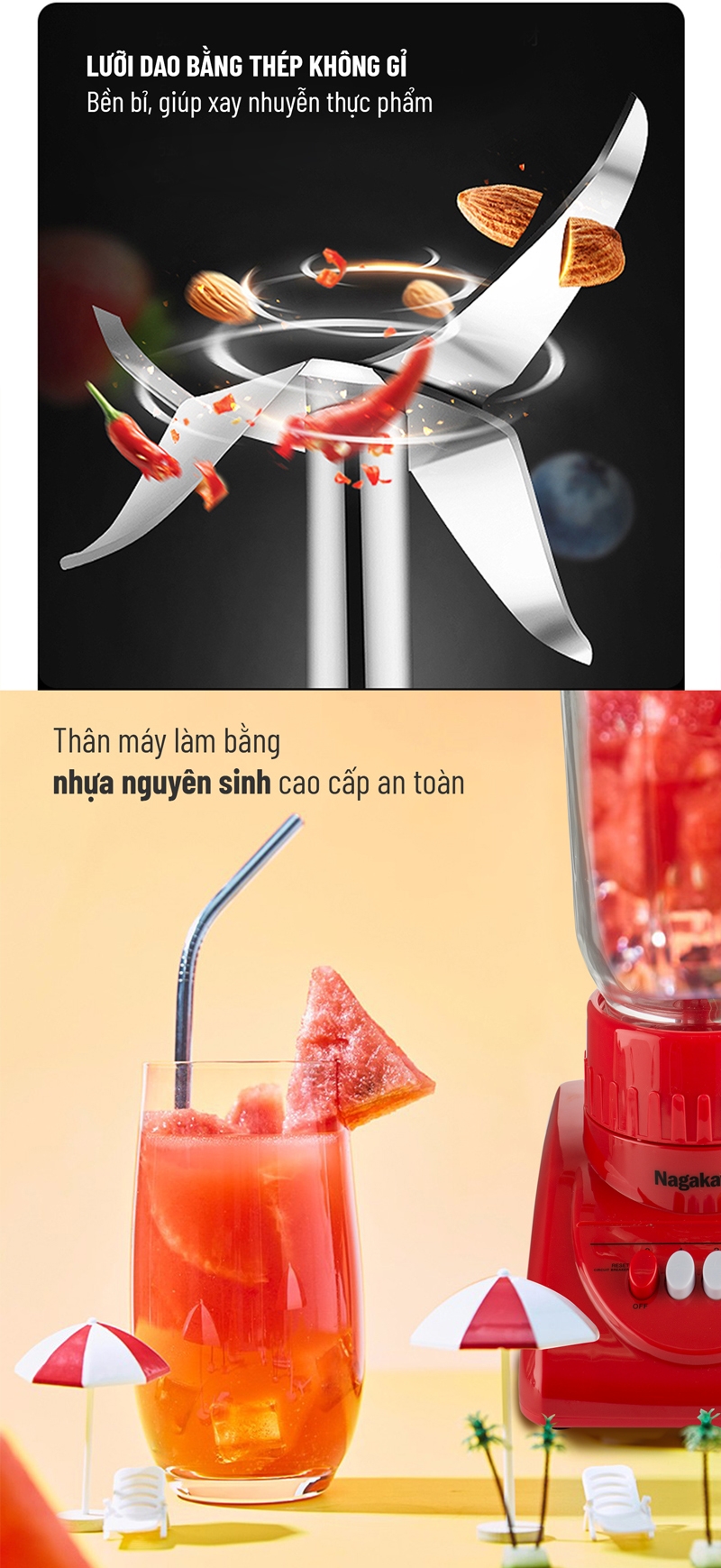 Máy Xay Sinh Tố Nagakawa NAG0806 3