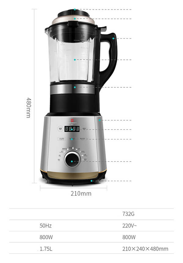 Máy Xay Nấu Đa Năng Ranbem 732G 1.75L 6