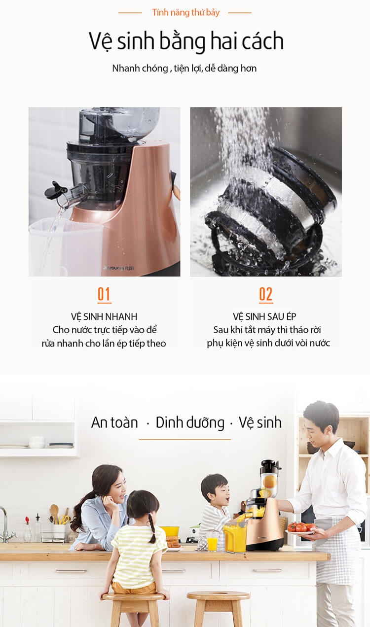 Máy Ép Chậm Đa Năng và Làm Kem Joyoung JYZ-V907 (150W) 11