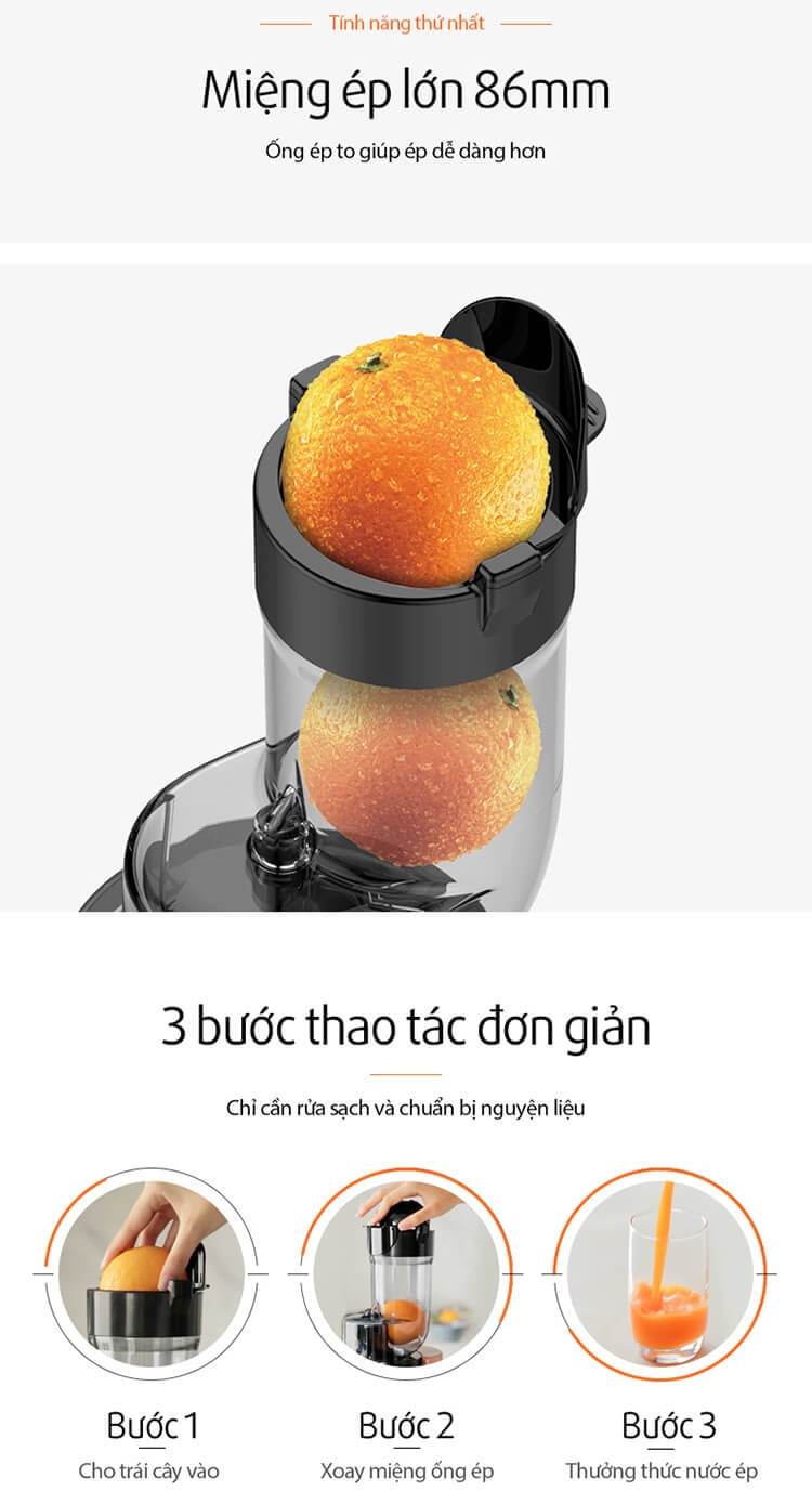 Máy Ép Chậm Đa Năng và Làm Kem Joyoung JYZ-V907 (150W) 1