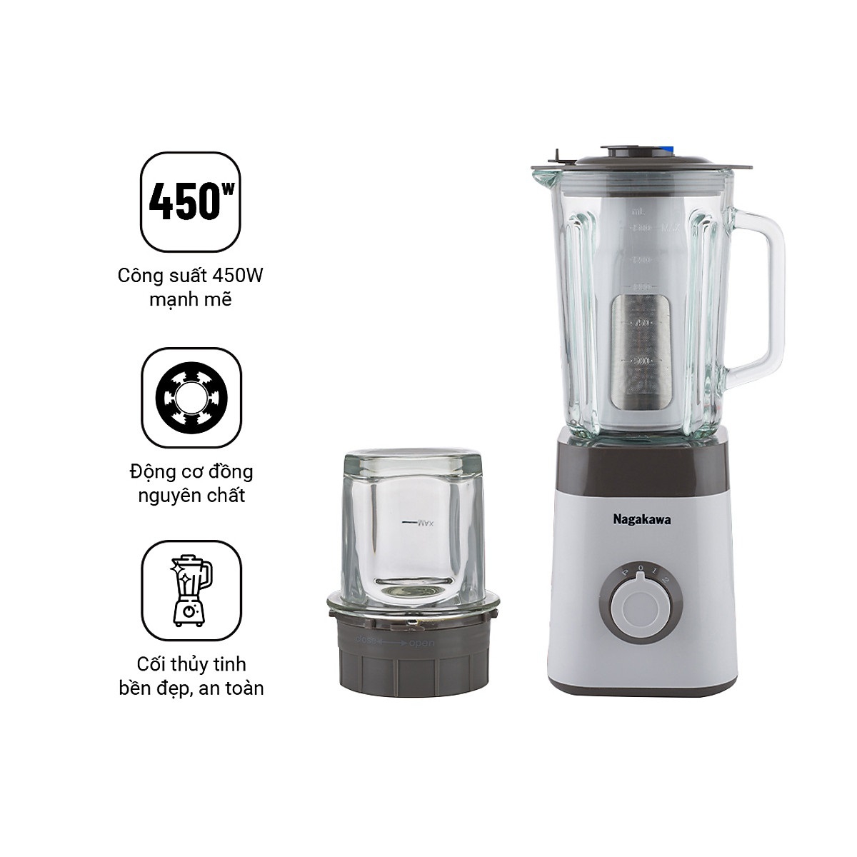 Máy Xay Sinh Tố Nagakawa NAG0811 (450W - 1.5 Lít) 2