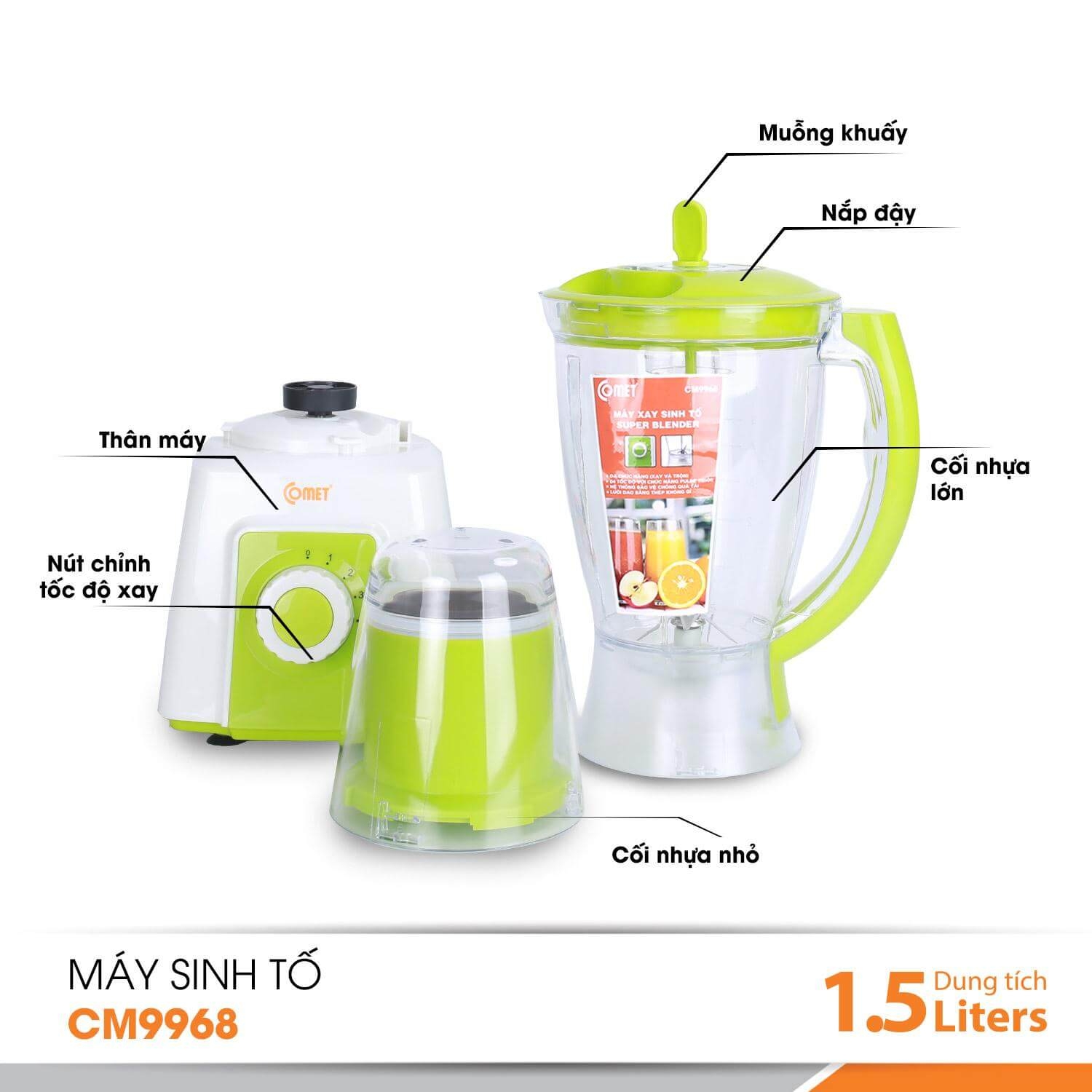 Cối Xay Sinh Tố Comet CM9968 1.5L 1