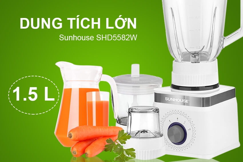 Máy Xay Sinh Tố 3 Cối Sunhouse SHD5582W 5