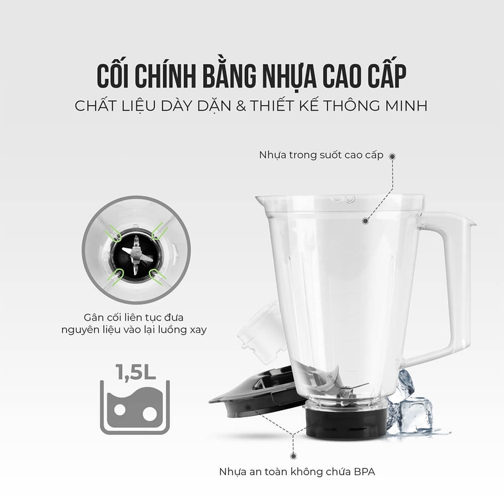 Máy Xay Sinh Tố Smartcook BLS-3886 (1.5L - 550W) 3