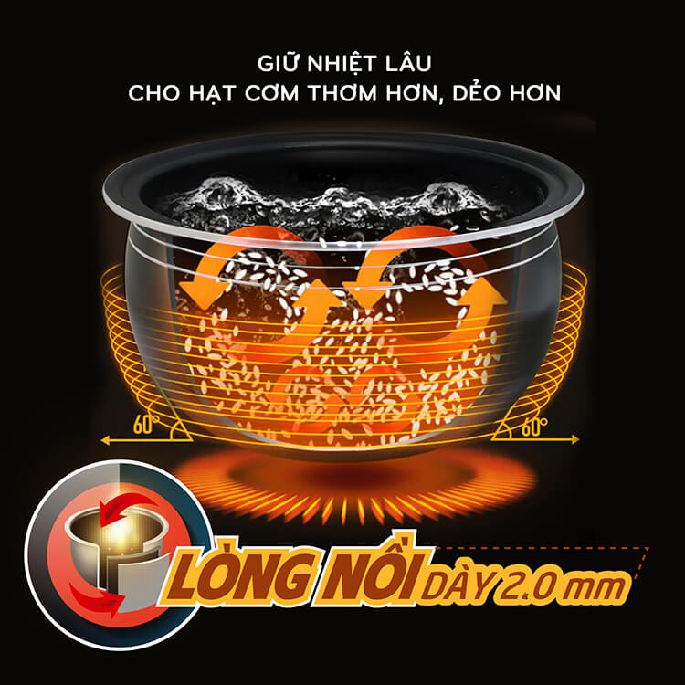 Nồi Cơm Điện Tử Comet CM8088 1.8L (860W) 2