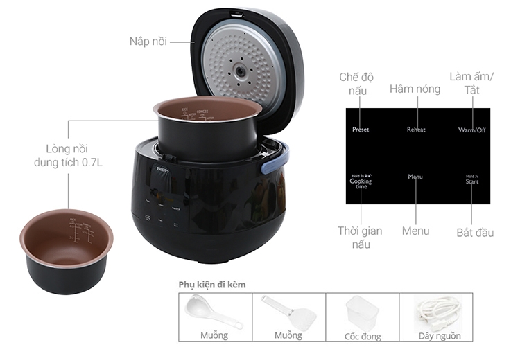 Nồi Cơm Điện Tử Philips HD3060 (0.7L)
